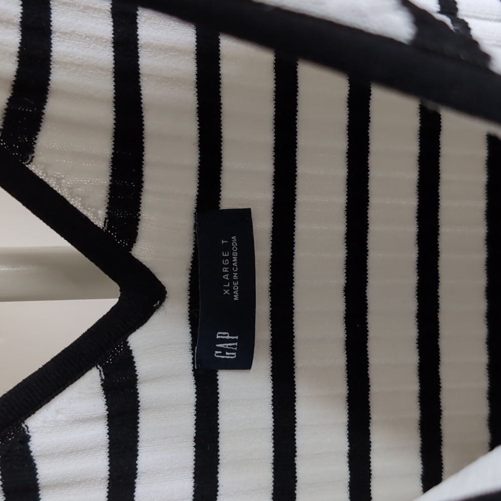 GAP Black and White Vneck Sheath Midi Dress - XL Tall Size - Picture 2 of 3